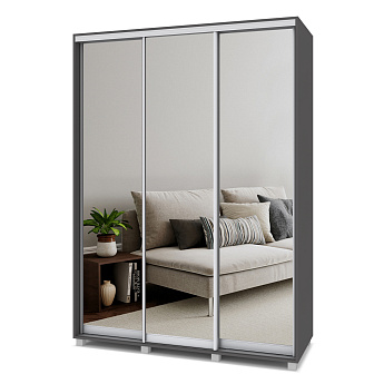 Шкаф-купе 3-х дв зерк. "Роланд Р663" (Графит)