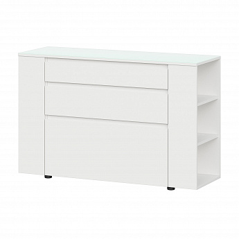 Комод "Одри" 3 ящика Серия №2 (Белый/Белый)