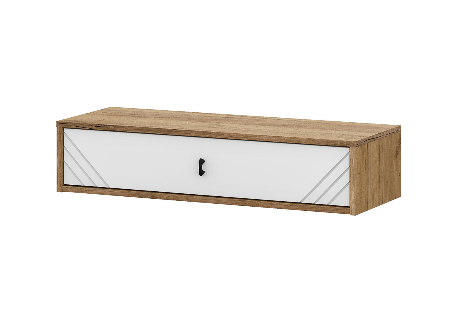 Стол туалетный (макияжный) "Байкал" МДФ, навесной (Белый/Дуб золотой)