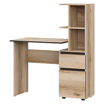 Стол письменный "Берген" с надстройкой (Дуб Делано/Дуб Венге)