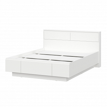 Кровать двухспальная "Одри" со столиком Серия №3 (Белый/Белый 1,6м*2м)