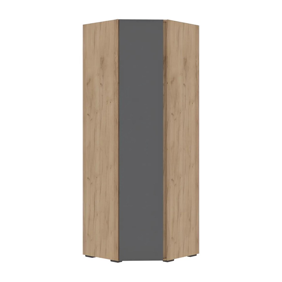 Шкаф угловой "Хелен" (ШК 04 Серый Графит/Дуб Крафт золотой)