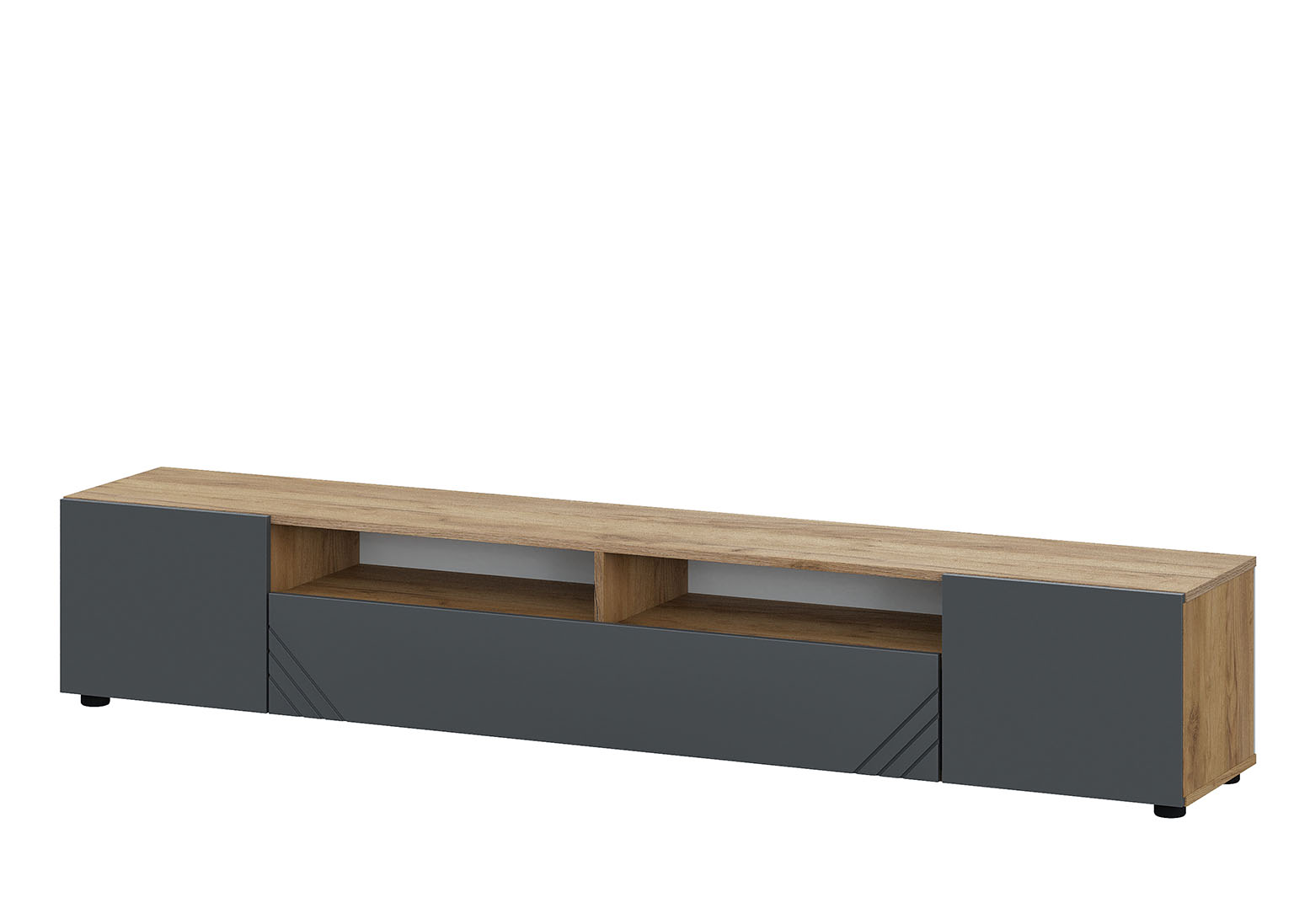 Тумба под ТВ "Байкал" МДФ (Графит/Дуб золотой)