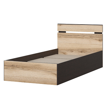 Кровать односпальная "Берген Симпл" 0.9*2.0 м (Дуб Делано/Дуб Венге)