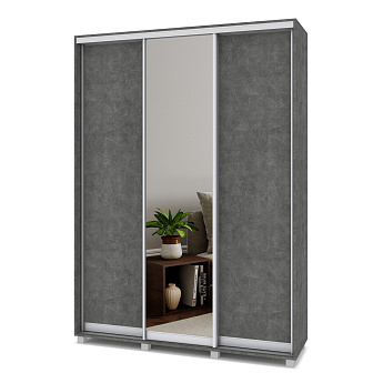Шкаф-купе 3-х дв. 1 зерк. "Роланд Р462" (Камень темный)