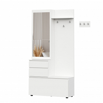 Прихожая "Одри" Серия №3 (Вешалка с зеркалом (Белый))