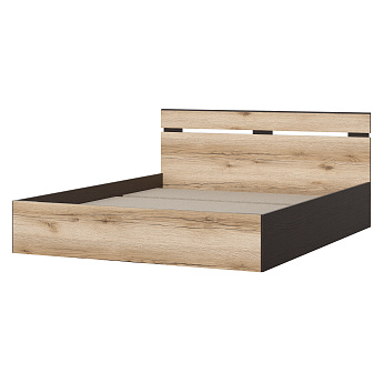 Кровать двуспальная "Берген Симпл" 1.6*2.0 м (Дуб Делано/Дуб Венге)