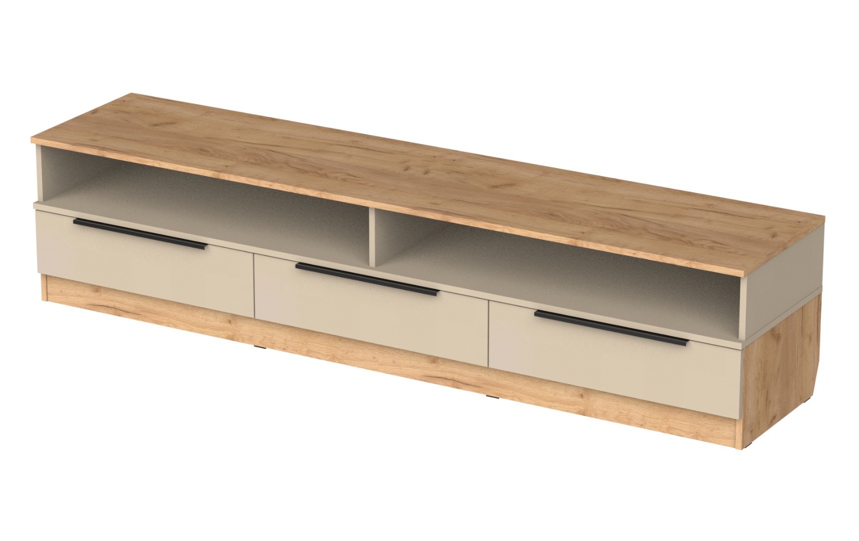 Тумба ТВ "Дарвин" с открытыми полками (2006х450х450) (Кашемир/Дуб крафт золотой)