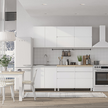 Кухня "Одри Симпл" 2.0 м (Белый/Дуб сонома)