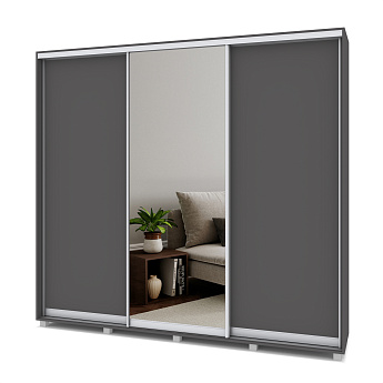 Шкаф-купе 3-х дв. 1 зерк. "Мартин М442" (Графит)