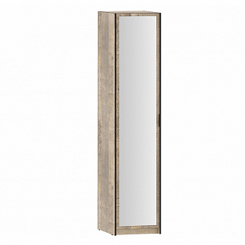 Шкаф-пенал "Фолк НМ 014.02" с зеркалом (Дуб Гранж песочный/Зеркало)