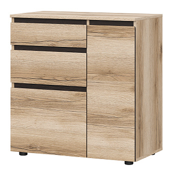 Комод "Берген" 3 ящика 1 створка (Дуб Делано/Дуб Венге)