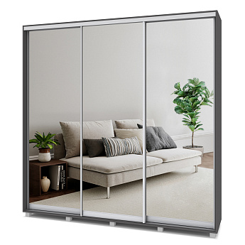 Шкаф-купе 3-х дв зерк. "Мартин М423" (Графит)