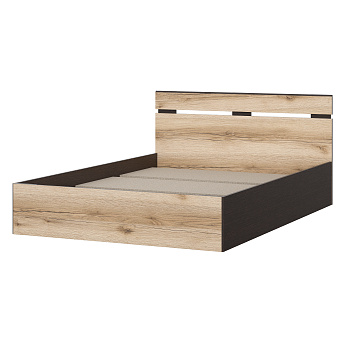 Кровать двуспальная "Берген Симпл" 1.4*2.0 м (Дуб Делано/Дуб Венге)