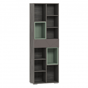 Стеллаж "Summit НМ 011.94" (Ясень Анкор темный/Софт Графит/Муссон)